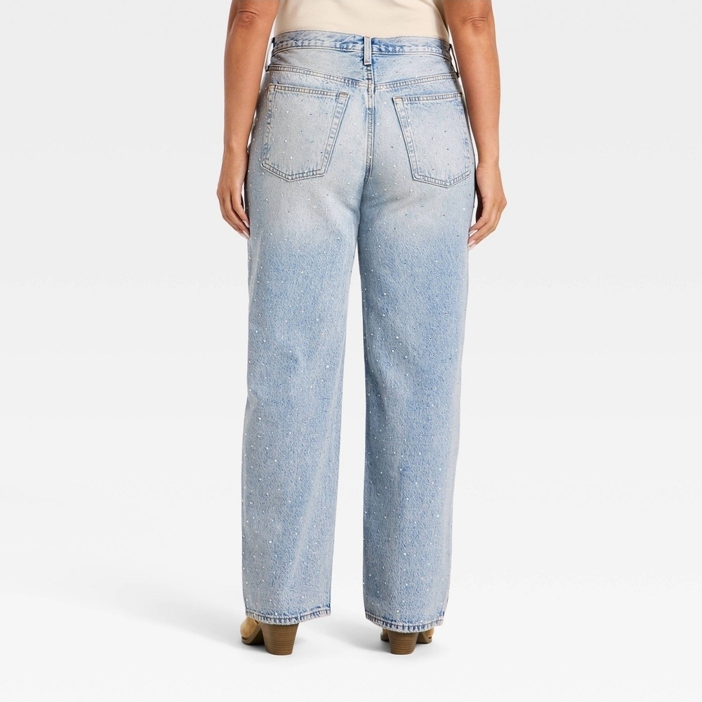 Universal Thread 90s Baggy Rhinestone Denim Jeans - Picture 3 of 4